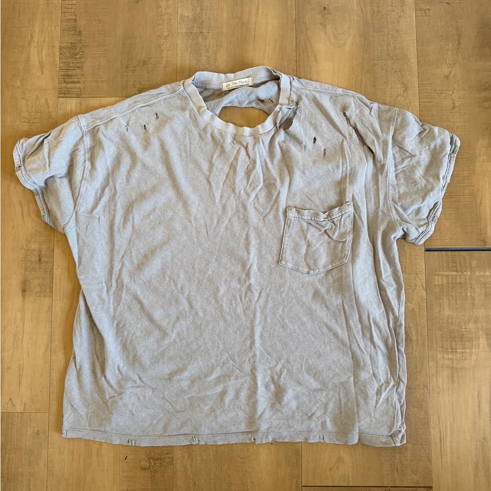Free People Distressed Shirt